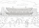 Korea Coloring Pages sketch template