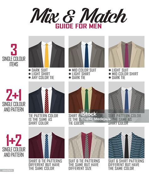 Pattern Mix Match Guide For Suit Stock Illustration - Download Image ...