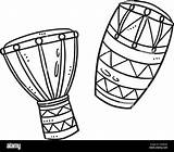 African Drum Coloring Page sketch template