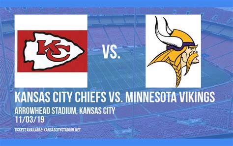 Kansas City Chiefs vs. Minnesota Vikings Tickets | 3rd November ...