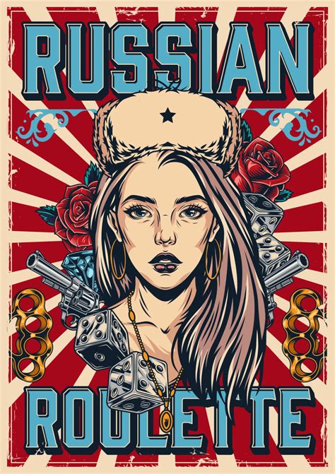 Russian Roulette Poster | Retro poster, Poster art, Vector design