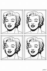 Four Portraits Of Marilyn Monroe By Andy Warhol  Pop Art Coloring Pages sketch template