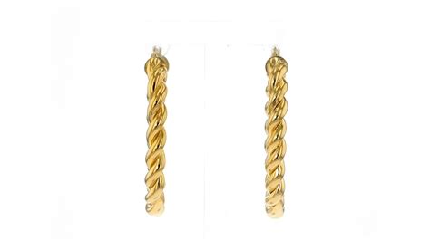 Italian 18kt Gold Over Sterling Twisted Hoop Earrings on Vimeo