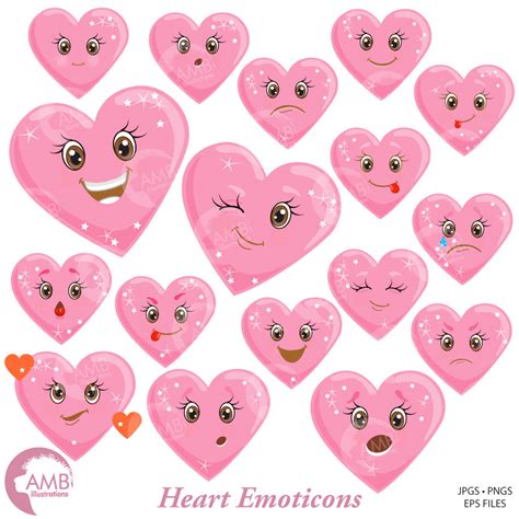 Valentine Heart Face Emoji - AMBillustrations.com