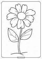 Easy Simple Flower Coloring Pages sketch template
