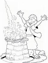 God Give Elijah Fire Coloring Page Church Bible Lesson  sketch template