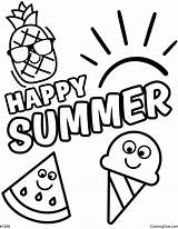 Happy Summer Coloring Page sketch template