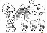 3 Little Pigs Coloring Sheet Pages sketch template