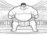 Enjoyable Sumo Wrestling Coloring For Kids  Page sketch template