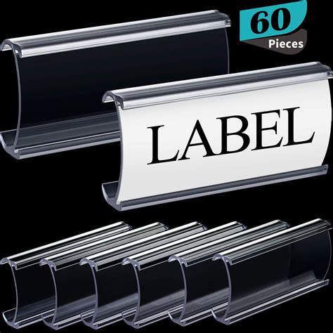 Plastic Label Holders Wire Shelf Label Holders Clear Plastic Label Holders 3 x 1.25 Inches ...