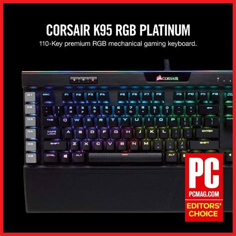 CORSAIR K95 RGB PLATINUM XT Mechanical Wired Gaming Keyboard — CHERRY® MX SPEED PBT Keycaps (CH ...