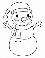 Printable Snowman Wearing Scarf And Hat Coloring Page sketch template