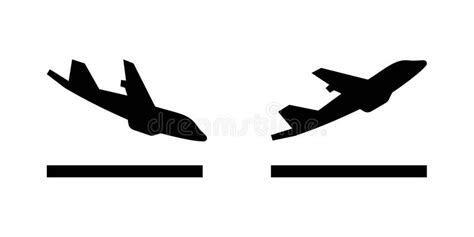 Arrivals and Departure Plane Signs. Airport Sign. Simple Icons, Airplane Landing and Takeoff ...