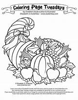 dulemba Coloring Page Tuesday  Cornucopia Thanksgiving coloring sketch template