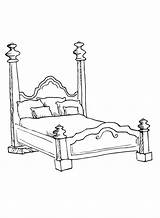 Bed Colouring Coloring Clipart Pages Drawing Draw Beds Children  sketch template