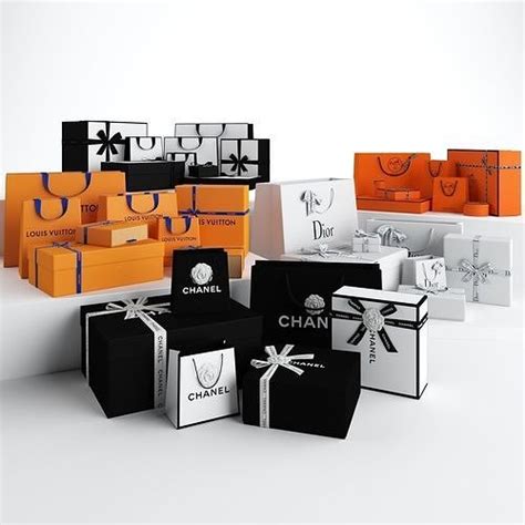 Shop Now Luxury Gift Packaging Boxes and Paper Bags 3D model, lv box and gift bag