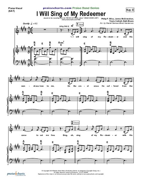 I Will Sing Of My Redeemer Sheet Music PDF (Travis Cottrell) - PraiseCharts