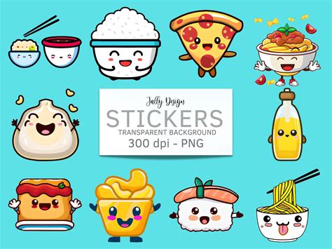 Kawaii Food Stickers Graphic by jallydesign · Creative Fabrica