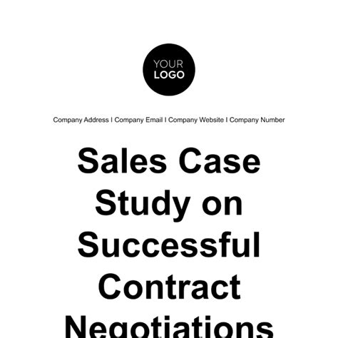 Sales Case Study on Successful Contract Negotiations Template - Edit Online & Download Example ...