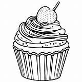 Cupcake Coloring Page Black And White · Creative Fabrica sketch template