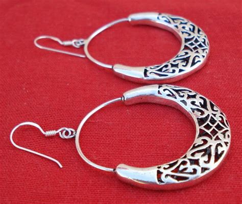 Traditional Design Sterling Silver Earring Pair India - Etsy