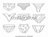 Women Lingerie Panties Coloring Page Underwear Stock Vector Royalty  sketch template