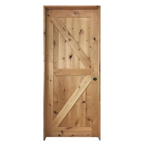 Steves & Sons 30 in. x 80 in. K Frame Unfinished Barn Door Style Knotty ...