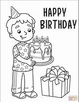 Happy Birthday With Boy coloring Page  Free Printable Coloring Pages sketch template
