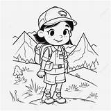 Hiker Drawing Pages Hikers Colouring Coloring Getdrawings Template  sketch template