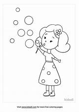 Free Little Girl Blowing Bubbles Coloring Page  Coloring sketch template