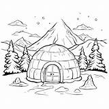 Download Winter Igloo Coloring Page Pages Online  Creative sketch template