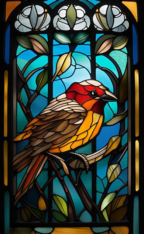 Bird Stained Glass Free Stock Photo - Public Domain Pictures