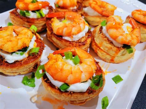 Shrimp appetizer in puff pastry cup - Simple Tasty Eating