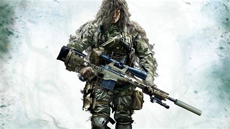 Download Camouflaged Sniper Soldier in Action Wallpaper | Wallpapers.com