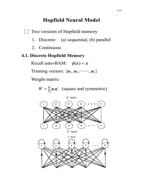 Hopfield Neural Model