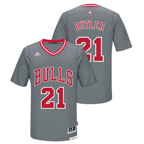 Chicago Bulls Men's Grey Jimmy Butler Swingman Jersey with Sleeves by Adidas #Chicago #Bulls # ...