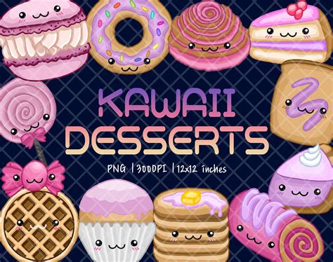 Kawaii Dessert PNG Svg Clip Art Sweet Macaron Piece - Etsy | Kawaii dessert, Desserts, Sweets ...