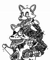 FNAF Foxy Coloring Pages sketch template