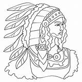 Indian Coloring Page sketch template