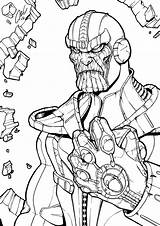 Printable Infinity Gauntlet Coloring Pages Thanos  Free sketch template