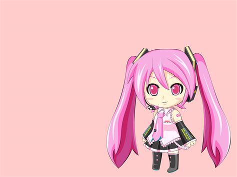 chibi hatsune miku long hair pink pink hair twintails vocaloid | konachan.com - Konachan.com ...