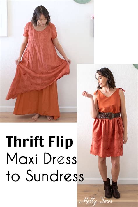 Thrift Flip - Maxi Dress to Sundress - Melly Sews