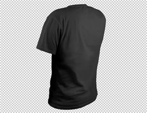 Free PSD | Back black tshirt on a transparent background