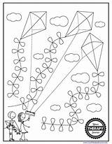Kite Drawing For Coloring sketch template