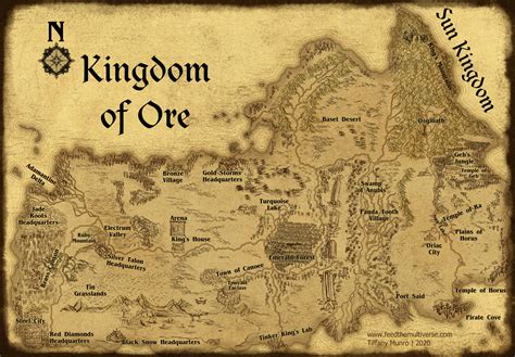 Kingdom of Ore and the Sun Kingdom parchment map - Feed the Multiverse - Tiffany Munro's Fantasy ...