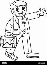 Office Worker Isolated Coloring Page For Kids Stock Vector Image & Art  sketch template