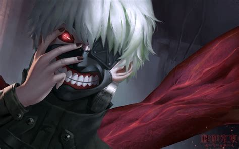 Wallpaper : anime, red, Kaneki Ken, Tokyo Ghoul, demon, comics, darkness, screenshot, 1600x1000 ...