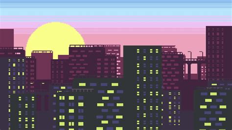 City Skyline Pixel Art Timelapse - YouTube