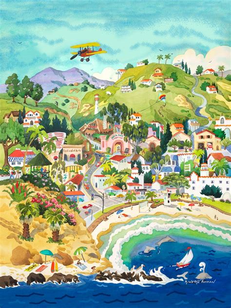 Laguna Beach Art City of Laguna Beach Painting of Laguna - Etsy