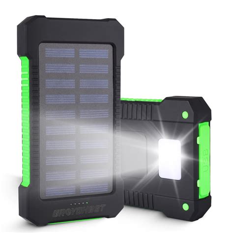 20000mAh Solar Power Bank, Waterproof, Dual USB, LED Flashlights ...